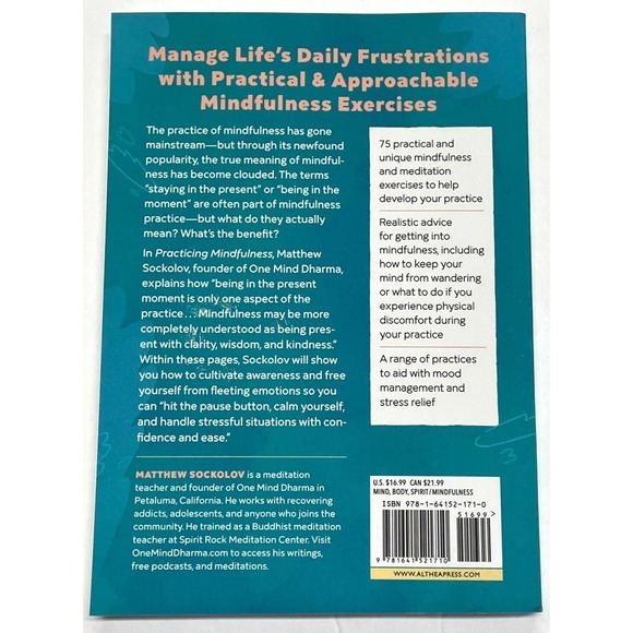 New 2018 Practicing Mindfulness 75 Essential Meditations Sockolov Matthew Book - Picture 2 of 2